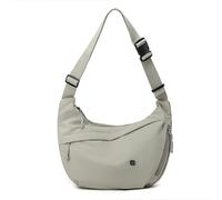 Wafybsre Nylon Crescent Cross body Bag for Women and Men, Casual Medium Lightweight Shoulder Tote Handbag Travel Purse with Adjustable Strap (Light gray)