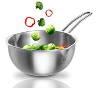 WAGENSTEIGER Stainless Steel Baby Wok 200mm / 7.87inches, 3-Ply Base with Aluminum Core, All Cooktops, Multipurpose Saucepan, Ramen Pot, On-the-go Cooking Pot for Outdoor or Camping