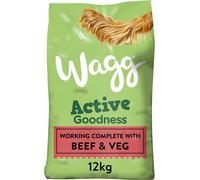 Wagg Active Goodness Complete Dry Adult Dog Food Beef & Veg 12kg - For All Active Working Dog Breeds