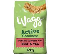 Wagg Active Goodness Complete Dry Adult Dog Food Beef & Veg 12kg - For All Active Working Dog Breed