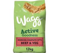 WAGG Active Goodness Complete Dry Adult Dog Food Beef & Veg 12kg For All Active Working Dog Breeds