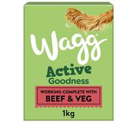 Wagg Active Goodness Complete Dry Adult Dog Food Beef & Veg 1kg (Pack of 5) - For All Active Working Dog Breeds