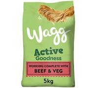 Wagg Active Goodness Complete Dry Adult Dog Food Beef & Veg 5kg (Pack of 3) - For All Active Working Dog Breeds