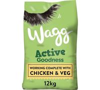 Wagg Active Goodness Complete Dry Adult Dog Food Chicken & Veg 12kg - For All Active Working Dog Breeds
