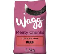Wagg Meaty Chunks Complete Dry Adult Dog Food Beef 2.5kg (Pack of 4)