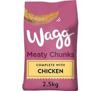 Wagg Meaty Chunks Complete Dry Adult Dog Food Chicken & Veg, 10 kg (Pack of 4x2.5 kg)