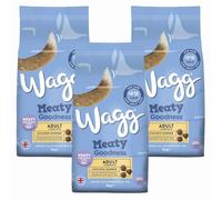 Wagg Meaty Goodness Adult Complete Chicken Dinner Dry Dog Food 2kg x3 - Balanced Nutrition for Adult Dogs - Supports Digestion, Skin, Teeth & Overall Health with Welari Thank You Card | (3 Pack)