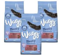 Wagg Meaty Goodness Adult Dry Dog Food Beef Dinner 2kg x 3 - Supports Digestive Health, Teeth, Bones, Skin & Coat with Added Vitamins - No Artificial Flavours with Welari Thank You Card | (3 Pack)