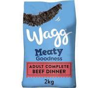 Wagg Meaty Goodness Complete Dry Adult Dog Food Beef Dinner 2kg (Pack of 4) - Meaty Ingredients Come 1st