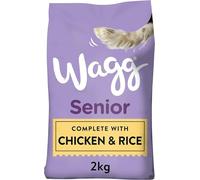 Wagg Senior Complete Dry Dog Food Chicken & Rice 2kg (Pack of 4) - 28% Meaty Ingredients