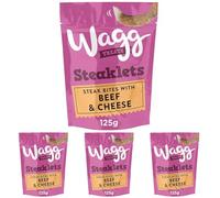 Wagg Steaklets Beef & Cheese Dog Treats 125g, pack of 28