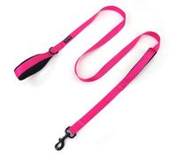 Waggin Tails Soft &Thick Dual Handle 6FT Dog Leash, Premium Strength Double Padded Handles - Great Control for Medium, Large or XLarge Dog - Vibrant Colors (Lively Pink)