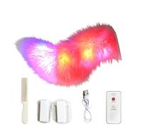 Wagging Tail for Car,Rechargeable Remote Control LED Lights Ornament | Cute Fuzzy Moving Tail | for Trucks Motorcycle SUV Vehicles Home Travel Holiday Party Travel Trip Commuting