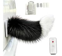 Wagging Tail for Car, Remote Control Electric Car Tail, Rechargeable Plush Animal Moving Tails, Self Adhesive Electric Animal Tails Car Decor, for RV Travel Rear Trucks Motorcycle, Home Decor (Black)