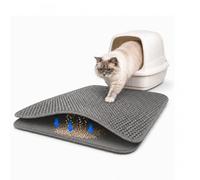 Waggle Wonders Cat Litter Mat - Litter Trapping Mat for Cats, Large Litter Tray Mat, Double Layer Honeycomb Design, Waterproof, Non-Slip, Washable, Easy Clean, Soft on Paws (Grey, 45 x 30 cm)