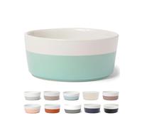 Waggo Dipper Ceramic Dog Bowl for Small and Large Breeds - Heavyweight and Durable Pet Food and Water Dish Crock, Dishwasher Safe, Modern (Mint, Large)