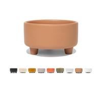 Waggo Uplift Ceramic Dog Bowl for Small Medium and Large Breeds - Heavyweight and Durable Pet Food and Water Dish Crock, Dishwasher Safe, Modern, Elevated Feeder (Clay, Large)