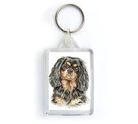 WaggyDogz Black and Tan Cavalier King Charles Spaniel Dog Keyring (KRG-259)
