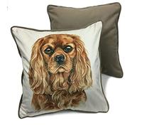 WaggyDogz Ruby Cavalier King Charles Spaniel Luxury Dog Cushion/Pillow by Christine Varley (CUS-UK260)