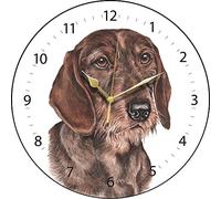 WaggyDogz Wire Haired Dachshund Dog Gift Wall Clock (CLK-159) 28cm Made in UK