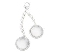 WAGHAVEN Bouquet Photo Locket Pendant 30Mm Blue Rhinestones Charm with 2 Picture Frames Elegant Gift Heaven Wedding Charm