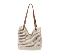 WAGHAVEN Contemporary Handbag Crochet Beach Bag Underarm Bag Shoulder Purse Spacious Interior for Essential and More Breathable Crocheted Handbag