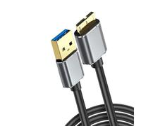 WAGHAVEN Fast Speed USB3.0 MicroB Data Cable for Hard Drive Fast Syncs and Charging MicroB Cable for External Storage