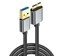 WAGHAVEN Fast Speed USB3.0 MicroB Data Cable for Hard Drive Fast Syncs and Charging MicroB Cable for External Storage