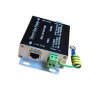 WAGHAVEN Gigabit Ethernet Inline Guard with RJ45 Port, Grounding Wire, and Metal Case for PoE Data Route and Power Feed Management in Fixed Installs