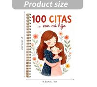WAGHAVEN Spanish Mother Daughter 100 Date Journal Twin Coil Binding for Daily Memory Writing Family Connection Notebook