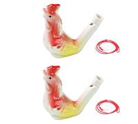 WAGJIA Bird Water Whistle Ceramics Zodiac Shapes Bird Call Whistle for Accurate Bird Sounds, 4 Pcs Bird Whistle for Birders, Hunters & Outdoor Adventures(Rooster)