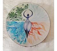 WAGJIA Tradition Native American Drum Goatskin Healing Music Shamanic Drum Meditation Hand Drum with Drumstick Totem Printed Drum Frame(Girl-B)