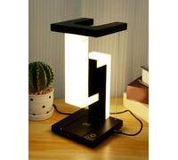 WAGjU Magnetic Levitation Desk Lamp with Wireless Charger, Tensegrity Levitating Lamp LED Night Light, Modern Table Lamps, USB Charger-3 Light Modes Dimmable Touch Lamp for Office Home Decor (Black)