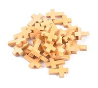 [Waglum] 50pcs Wooden Hand Held Cross Comfortable Palm Clutch Pocket Travel Religious Sacred Wood Cookware Gift Beads Necklace Jewelry Maker, フリーサイズ, As described, No Gemstone