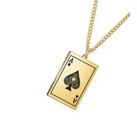 Waglum Fashion Poker Card Charm Necklace Unisex Poker Jewelry Man
