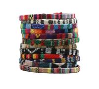 [Waglum] Pack of 12 beautiful cotton linen woven bracelets. Elegant Bracelet Accessory Wrist decoration for fashion conscious women