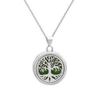 [Waglum] Trees Of Life Scent Diffuser Necklace Stainless Steel Locket Fashion Enthusiast Pendant Neck Chain Accessories, フリーサイズ, As described, No Gemstone