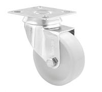Wagner 03167501 Swivel Castor Diameter 75 mm, Height 100 mm, Galvanised Steel, White, Mounting Plate 60 x 60 mm, Load Capacity 60 kg