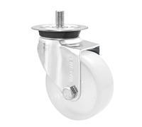 Wagner 03208101 Swivel Castor Diameter 75 mm, Height 100 mm, Galvanised Steel, White, Plate with Thread M10 x 17, Load Capacity 60 kg