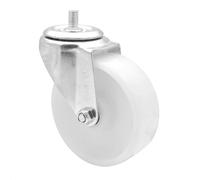 Wagner 04111101 Swivel Castor Diameter 100 mm, Height 130 mm, Galvanised Steel, White, Plate with Thread M10 x 17, Load Capacity 80 kg