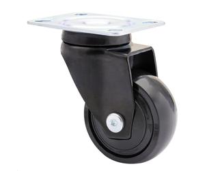 WAGNER design - 3C - swivel castor/furniture castor - black, soft tread, diameter Ø 50 mm, ball bearing, load capacity 50 kg - 01225201