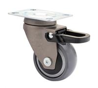 WAGNER design - 3C - swivel castor/furniture castor - grey, soft tread, diameter Ø 50 mm, total brake, ball bearing, load capacity 50 kg - 01235301