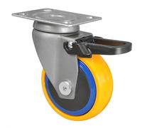 WAGNER design - 3C - swivel castor/furniture castor - multicoloured, soft tread, diameter Ø 75 mm, total brake, ball bearing, load capacity 75 kg - 01237501