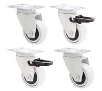 WAGNER design yourself Design 3C Swivel Transport castors/Furniture castors-4pcs 2 Without Brake, Screw-on Plate, X4 pcs. Set-White, (Ø) 50 mm