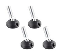 WAGNER Design Adjustable Foot/Levelling Foot with Ball Joint Diameter 40 mm, Black, Threaded Screw M10 x 25 mm, Furniture Glides - Plastic Black - Diameter 25 mm Including - Made in DE - 15437004