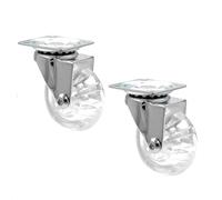 WAGNER design castor - SKATERWHEEL - 2pcs. set - wheel transparent, housing highly polished, diameter 50 mm, with screw-on plate, load capacity 40 kg/castor - 03108502