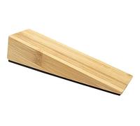WAGNER Door Wedge/Doorstop Bamboo - 170 x 45 x 42 mm, Wooden Wedge Made of Solid Bamboo Wood + Anti-Slip Fleece, to be Pushed Underneath Doors, Protects Door, Wall and Furniture - 15695501