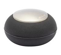 WAGNER Doorstop ROUND - Ø 30 x 17 mm, design buffer made of satinised die-cast zinc with stainless steel look + soft thermostatic rubber, to be screwed on floors, mounting material included - 15517701