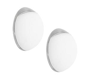 WAGNER Doorstop Screw OR Glue Wall 2pcs. Set - Ø 20 x 8 mm, Stroke Bumper Made of die-cast zinc with Stainless Steel Look + Soft White Thermostatic Rubber, to be Screwed or glued on Walls - 15512202