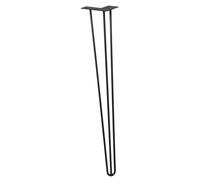 WAGNER furniture leg/table leg/furniture foot - HAIRPIN LEG - retro style - steel powder-coated black, 12 x 12 x 71 cm, leg conical/sloping, with integrated screw-on plate - 12827101